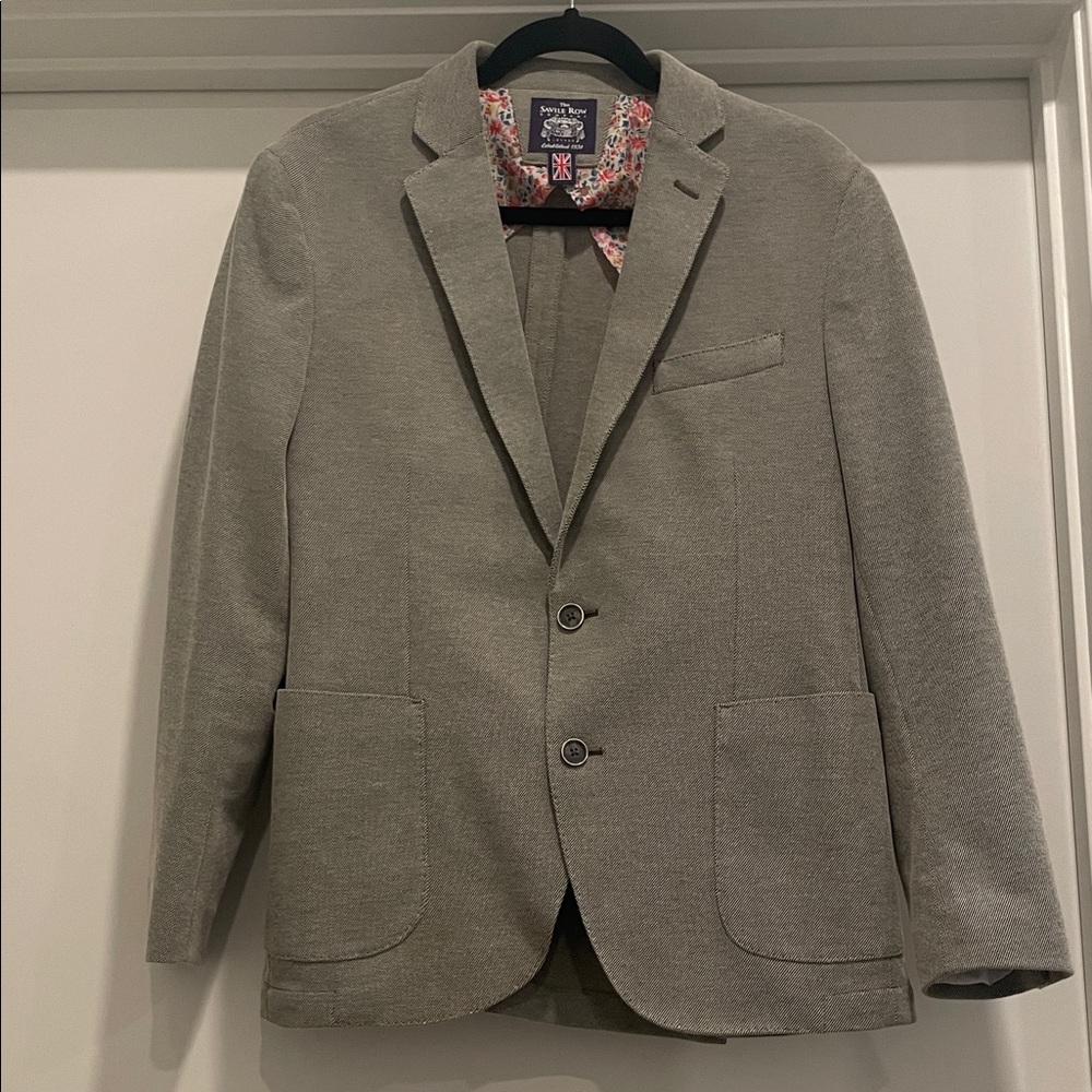 Classic Gray Blazer with Floral Lining